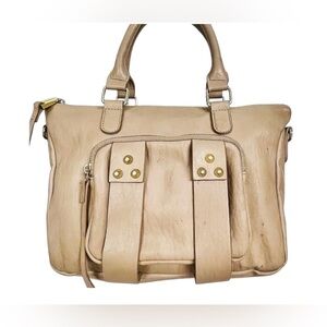 She+Lo Tan Stud Satchel Bag